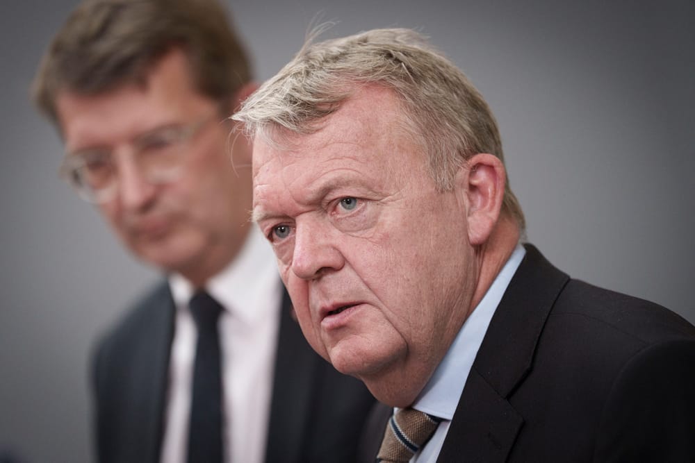 Danish Foreign Minister Lars Loekke Rasmussen and Defense Minister Troels Lund Poulsen speak to journalists in Copenhagen on September 26 (Liselotte Sabroe/AFP/Ritzau Scanpix/Getty Images via CNN Newsource)