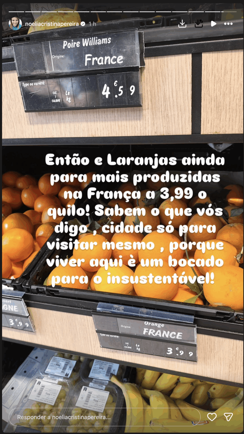 In Paris, Noélia Pereira is 'shocked' by prices: “We still complain about Portugal…”