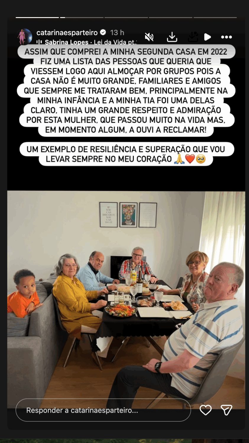 “It was all very unfair.” Catarina Esparteiro mourns her aunt's unexpected death