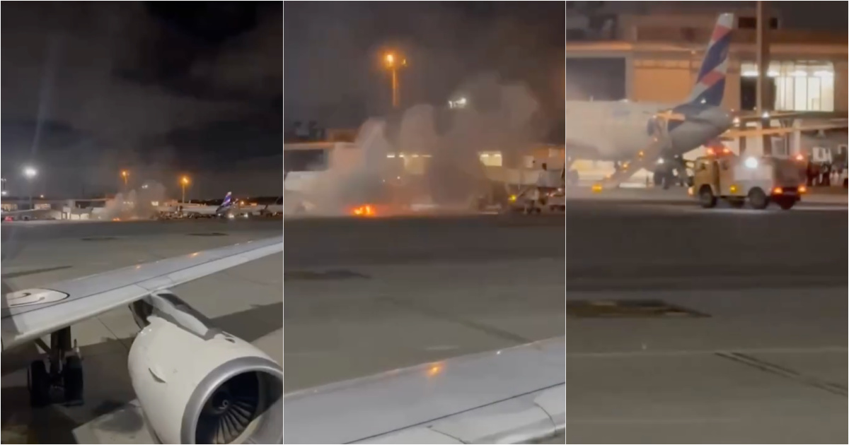 Plane with more than 180 passengers catches fire on the runway in São Paulo before takeoff