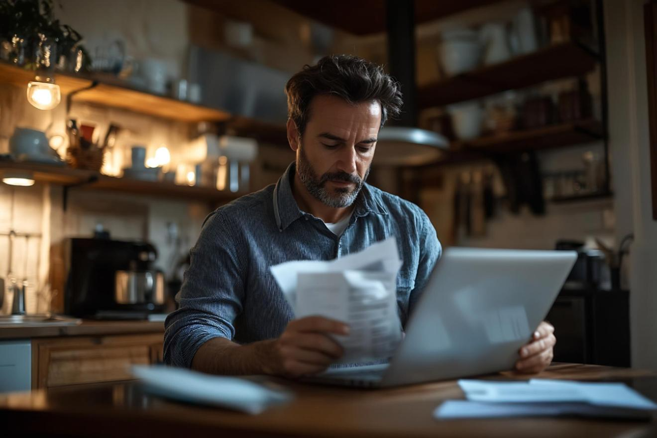 Homem com papeis. Crédito: Freepik AI