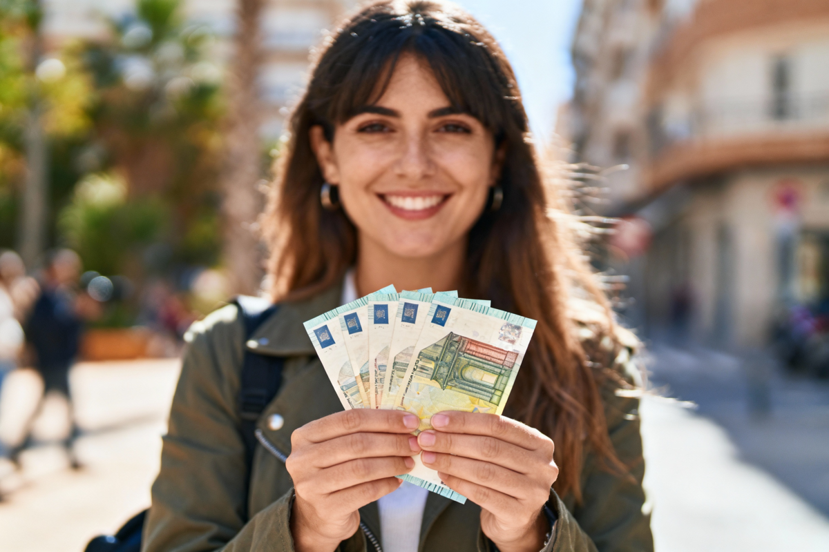 Jovem com dinheiro. Crédito: Freepik AI