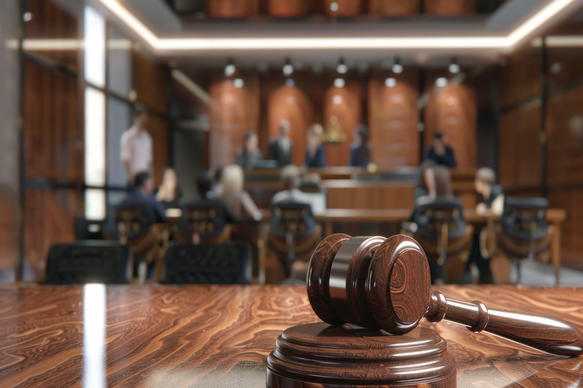 Sala de audiências Tribunal. Crédito: Freepik