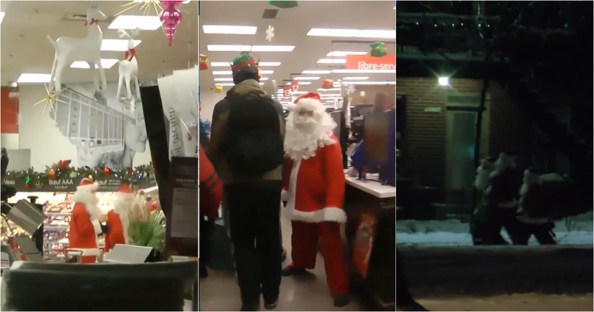 Santas rob supermarket to help the poorest in Canada