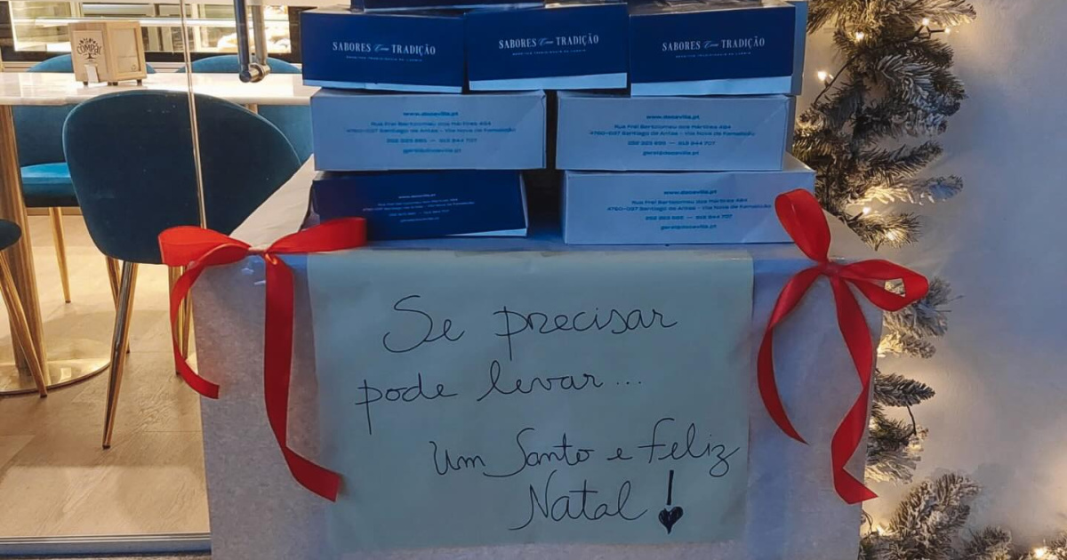 Pastry shop in Famalicão follows tradition and leaves Christmas sweets at the door for those who cannot afford it