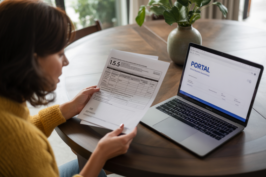 Pessoa a preencher requerimentos. Crédito: Freepik AI