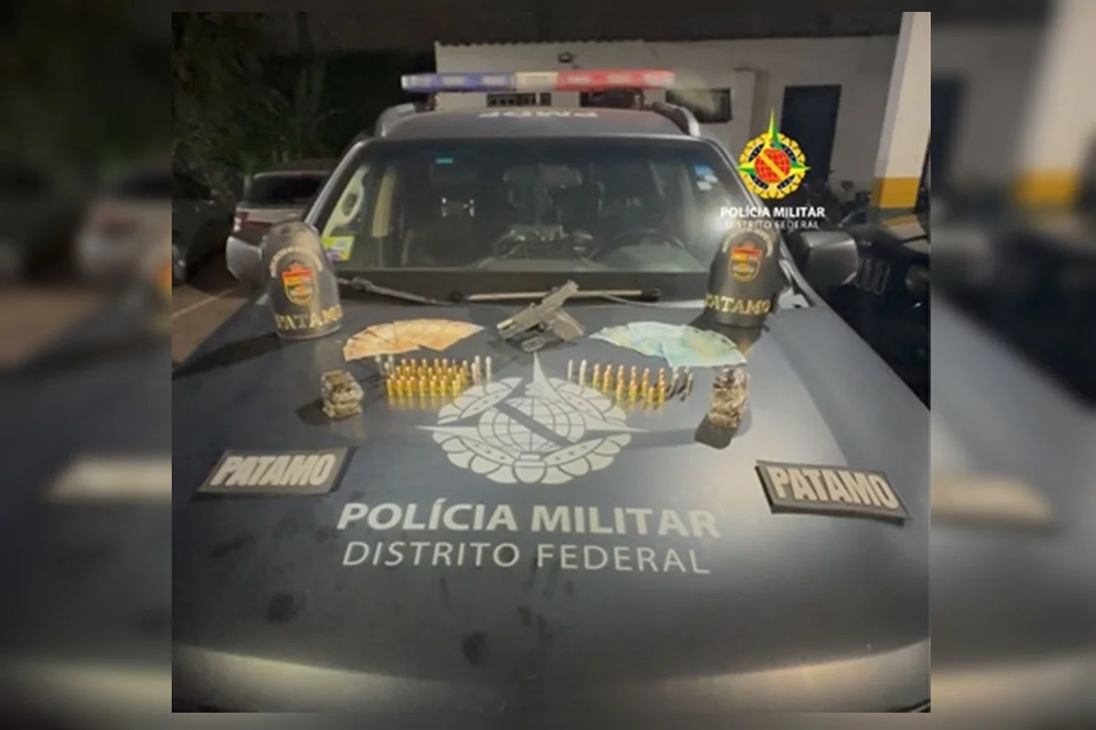 Men are arrested with pistol, ammunition, drugs and R$1,600