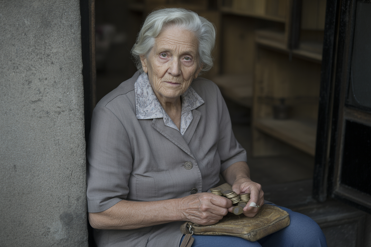 Reformada com moedas na mão. Crédito: Freepik AI