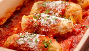 Delicious baked cabbage rolls. An idea for a family dinner