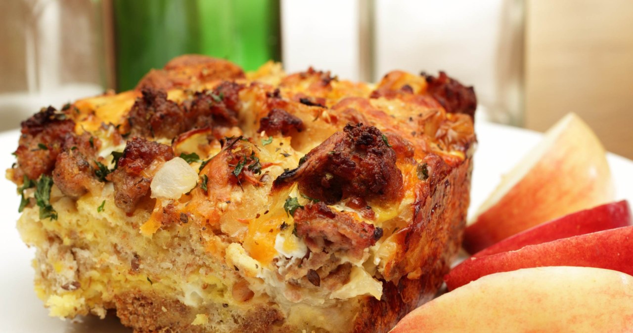 You can make a great casserole from stale bread. Prepare it for dinner today