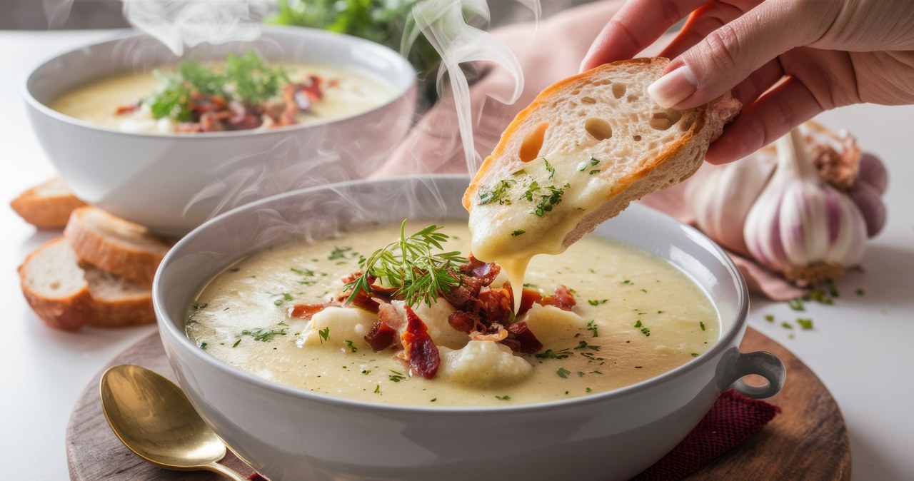 Warming potato soup. Ewa Wachowicz chooses an original accessory