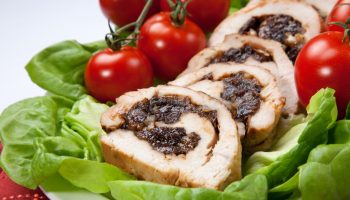 Stuffed roll with plums and almonds. It will melt in your mouth