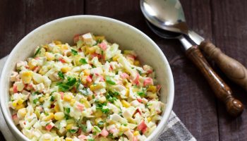 I can't imagine a carnival party without this salad. The first one disappears from the table