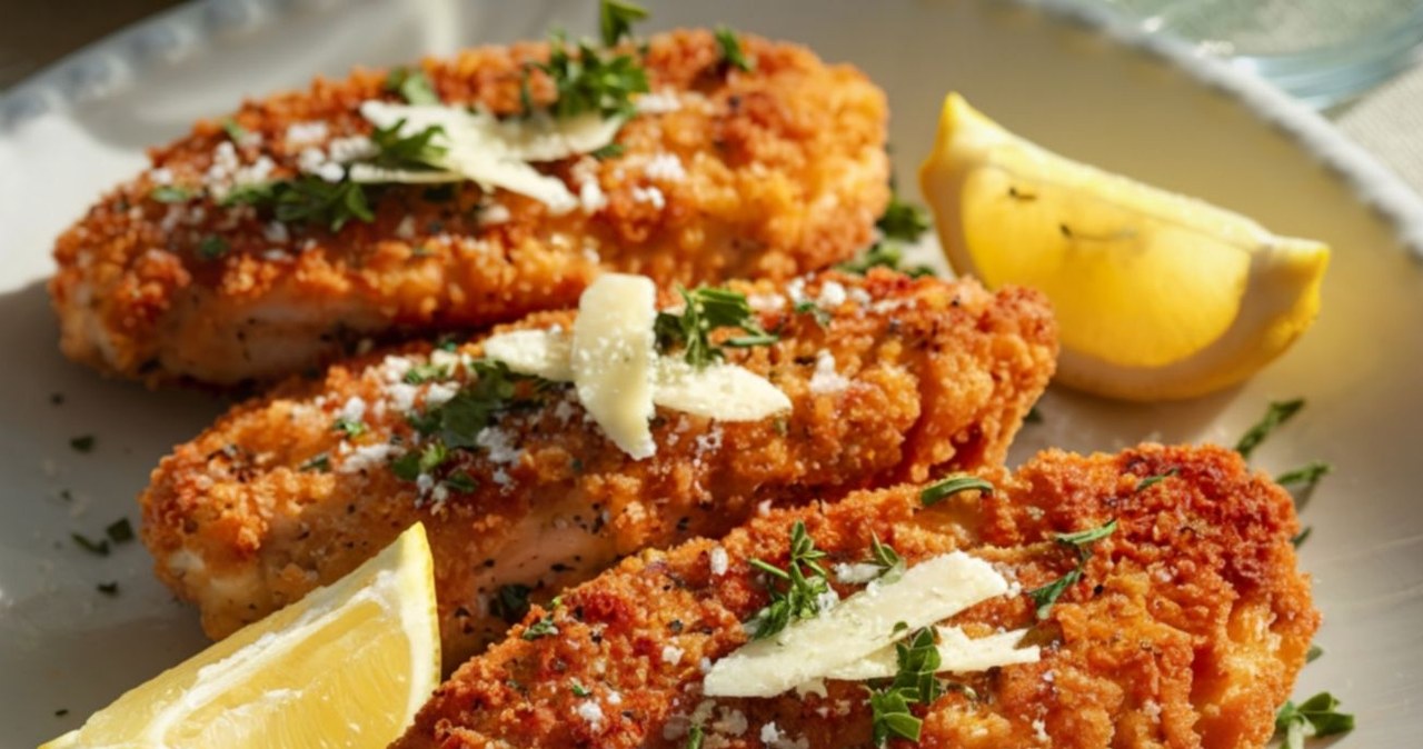 It's not breadcrumbs or panko. Coat the chicken breast, it crisps up nicely and tastes delicious