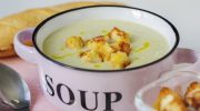 Thick and warming cream of celery soup. Don't forget about this before you blend the vegetables