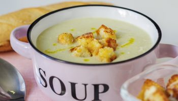 Thick and warming cream of celery soup. Don't forget about this before you blend the vegetables