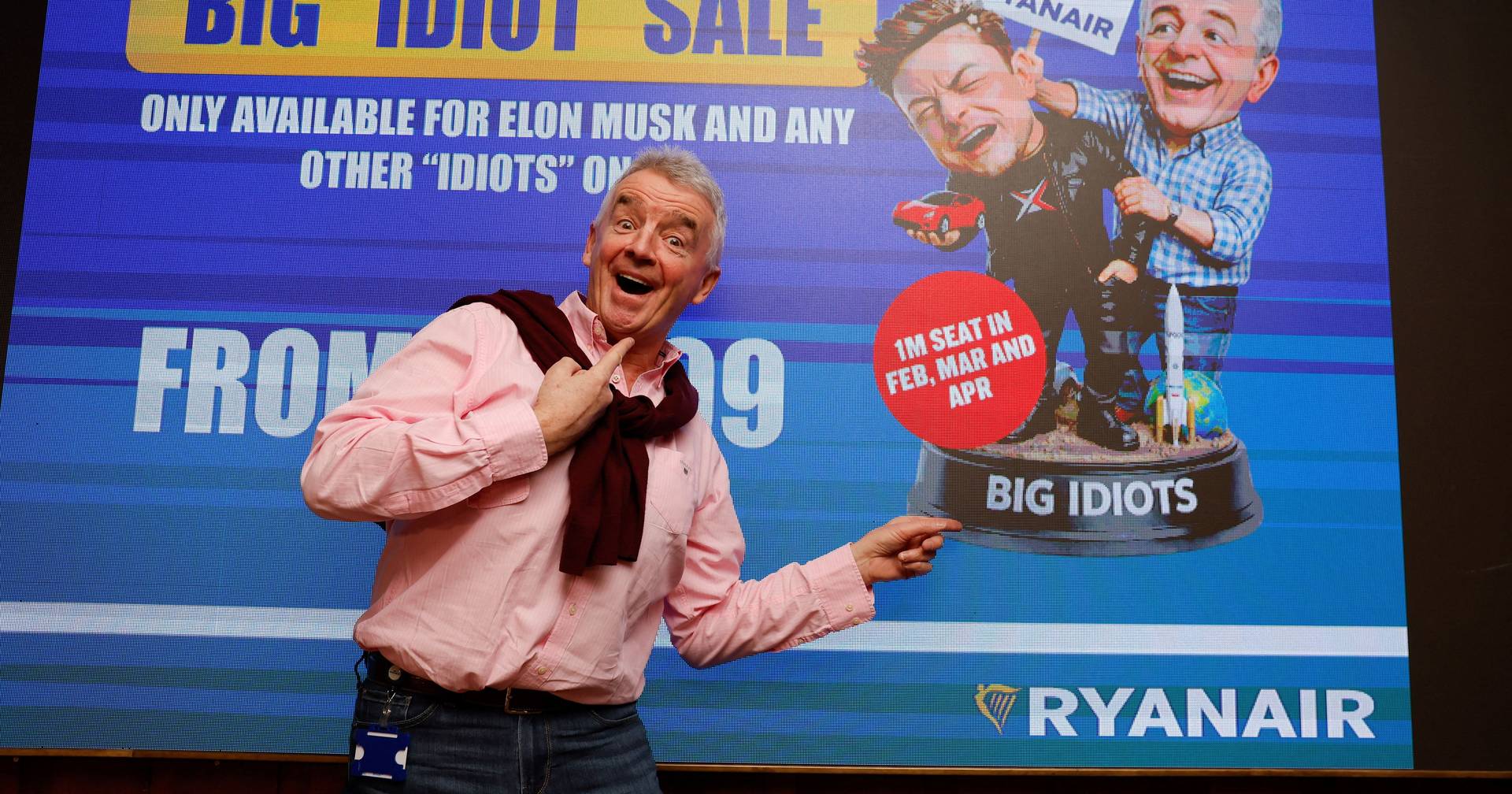 Ryanair CEO 'thanks' Elon Musk: "If this is what happens when they call me an idiot..."