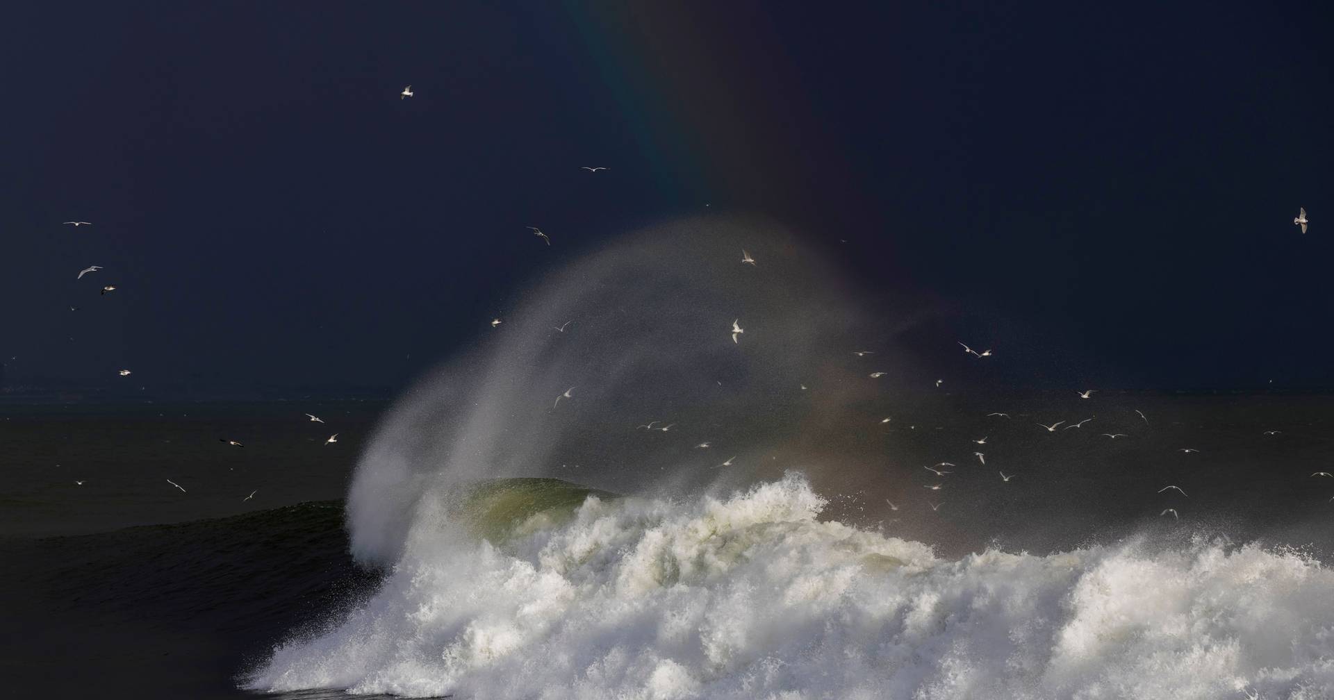 Waves climbed over walls and invaded the streets of Ovar