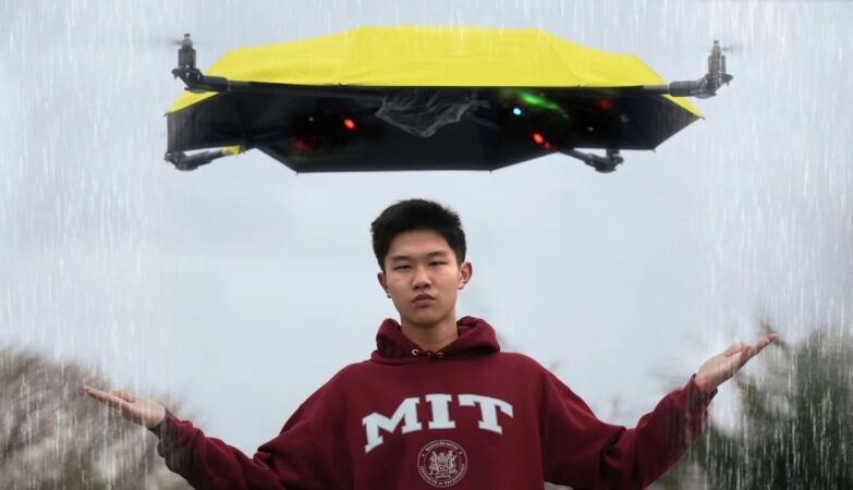 Finally, a flying umbrella (and it's not because of the wind)