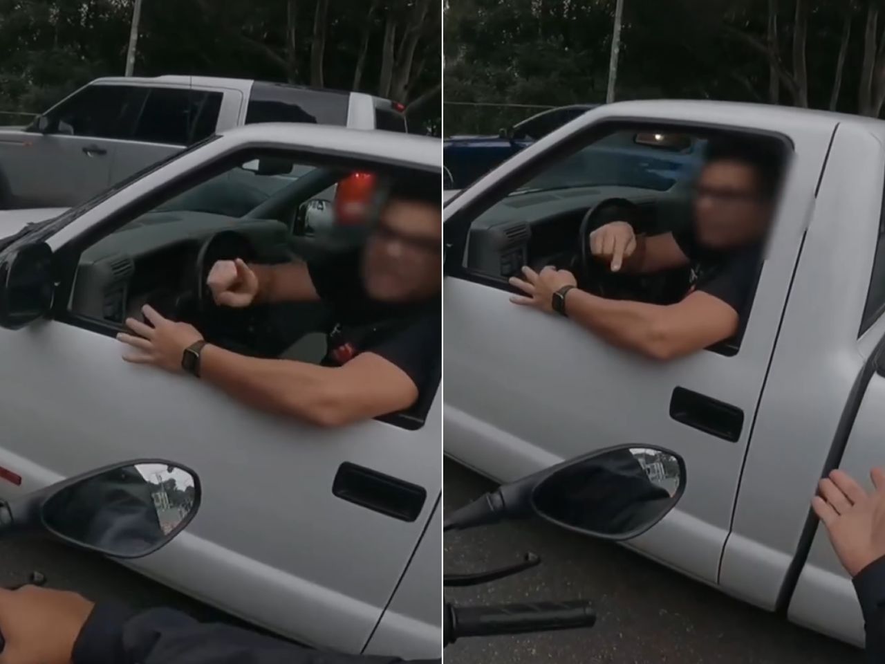 Driver threatens motorcycle courier after colliding with traffic: 'He deserves to be beaten'