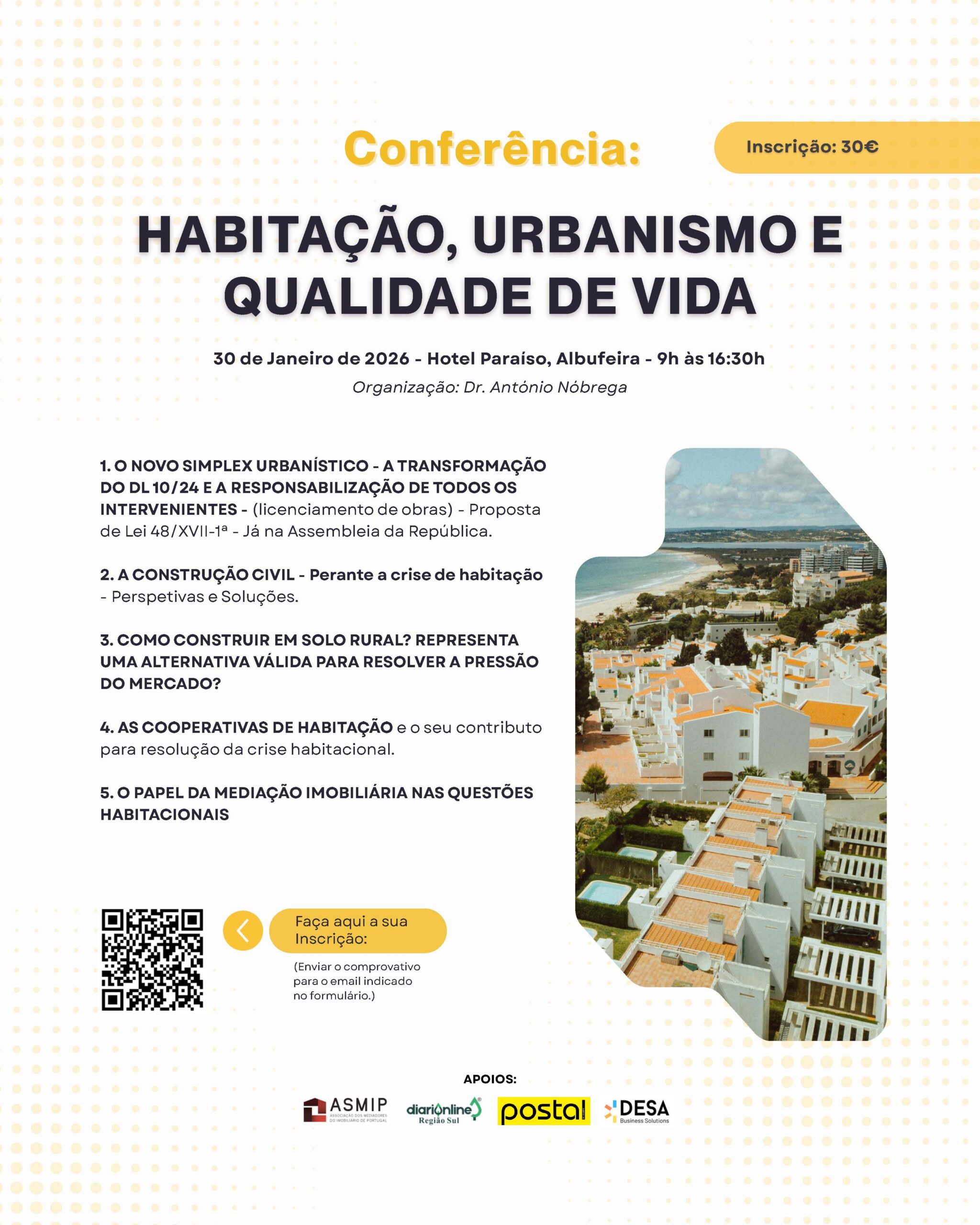 Registration open for conference in Albufeira on Novo Simplex Urbanístico