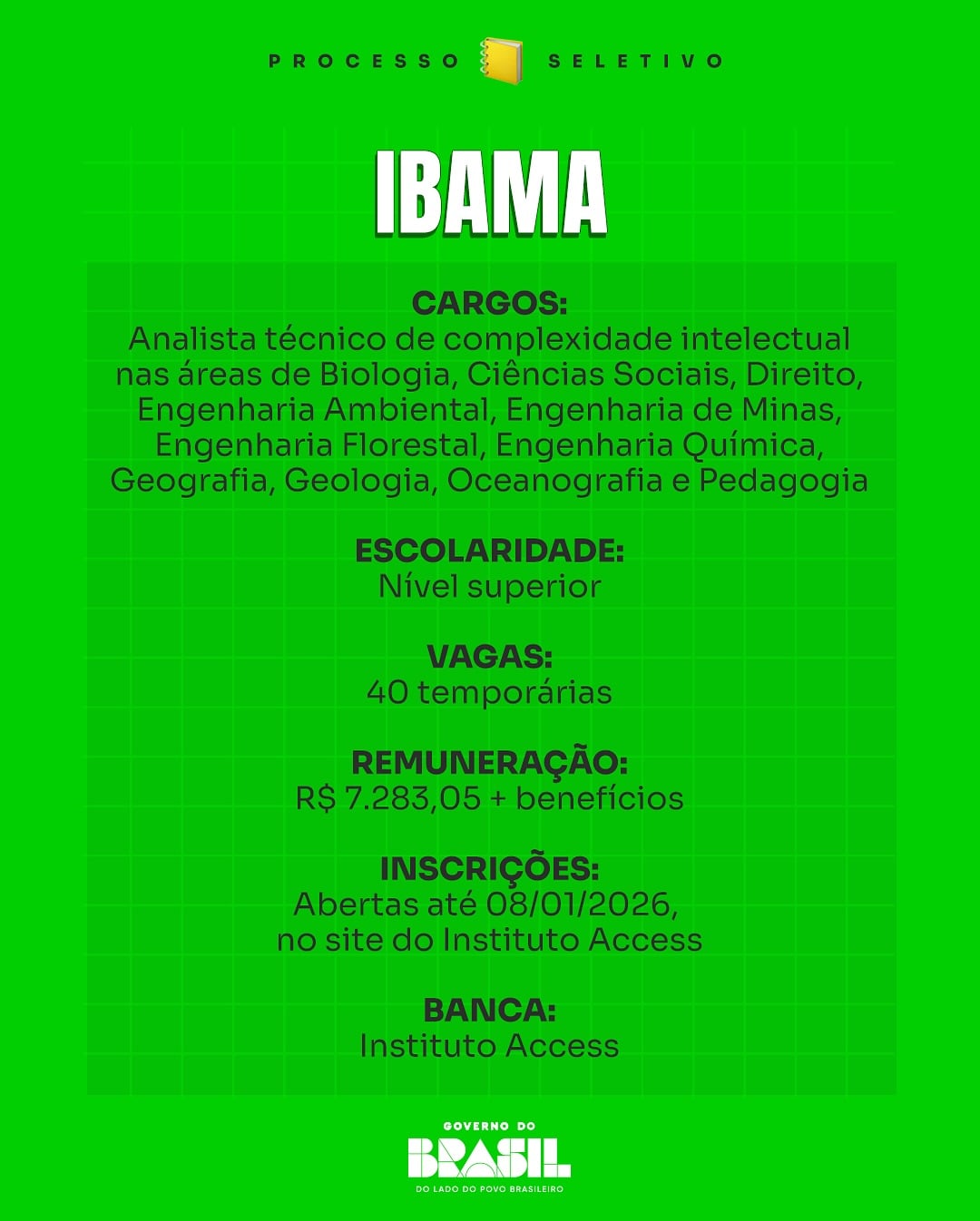 Government opens selection processes with vacancies for various bodies; see how to sign up