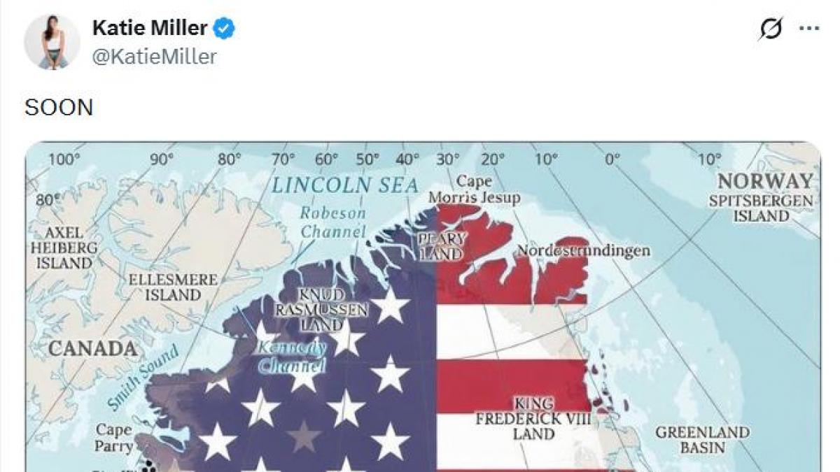 Greenland, in the spotlight: the wife of Donald Trump's national security advisor publishes a photo of the territory with the US flag