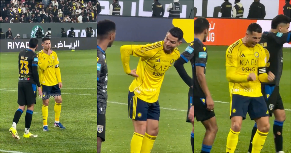 Cristiano Ronaldo gets angry, jokes and invites his opponent to piggyback