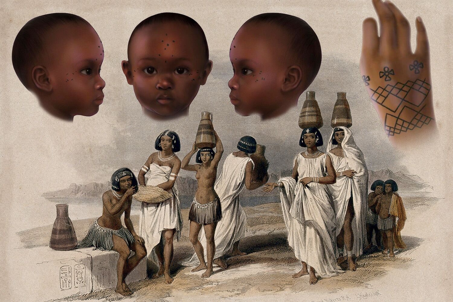 Ancient Nubians tattooed their babies. We don't really know why