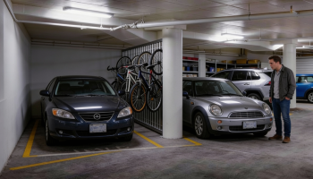 Suporte para bicicletas a ocupar lugar de garagem. Crédito: Freepik AI