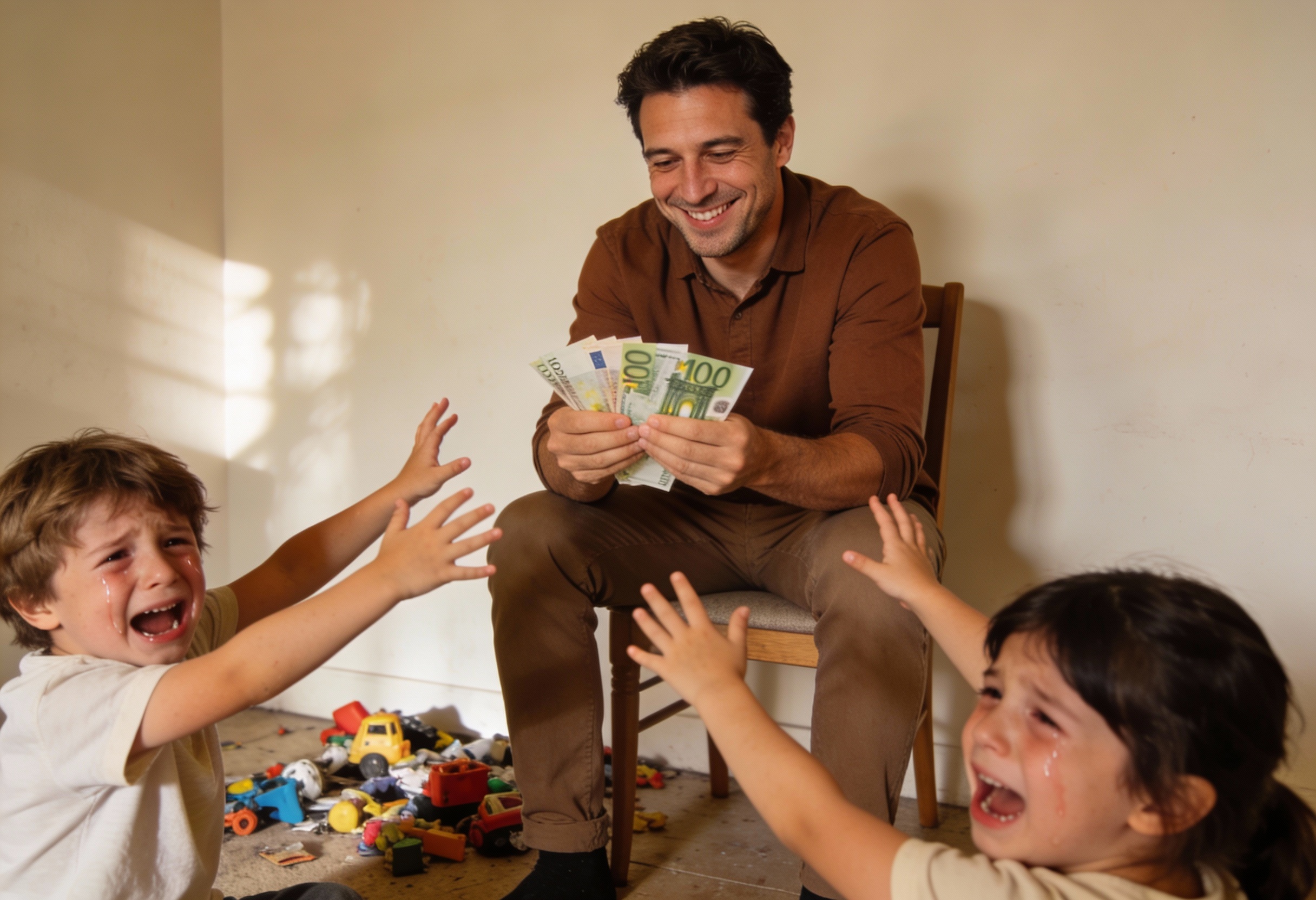 Father earns €5,000 net per month but asks to pay less child support: court accepts and amount drops from €650 to €161