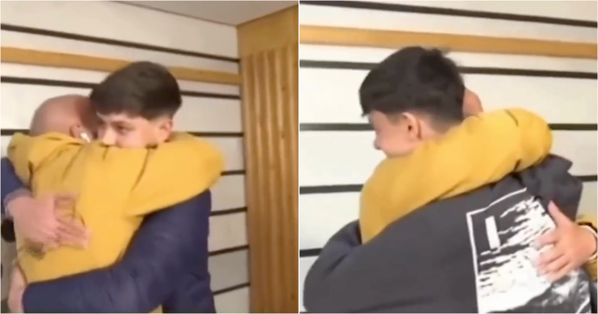 Father meets and hugs young people who saved his son after train accident in Spain