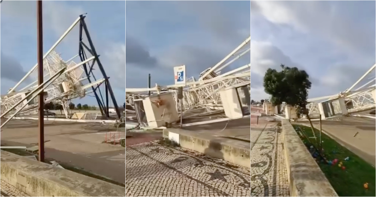 Ferris wheel cannot resist the force of depression Kristin in Figueira da Foz