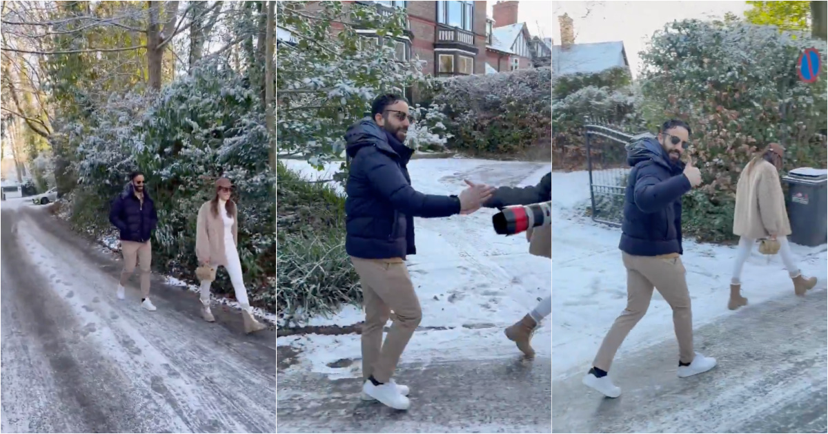 Ruben Amorim walks through Manchester smiling after his dismissal