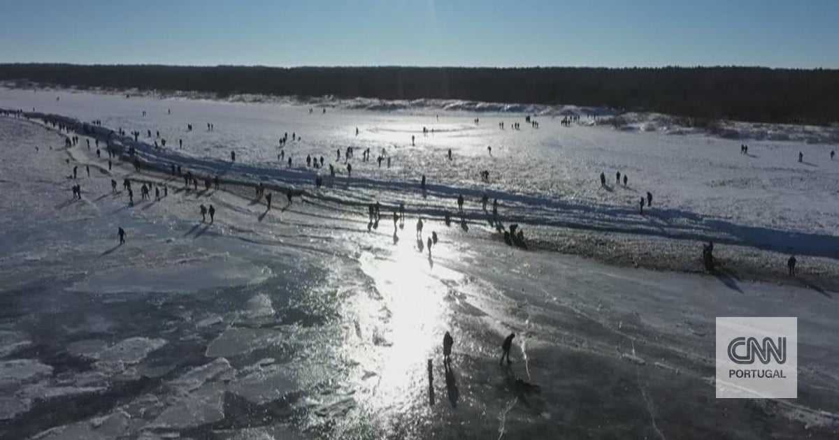 The image says it all: it's so cold in Europe that the sea has even frozen