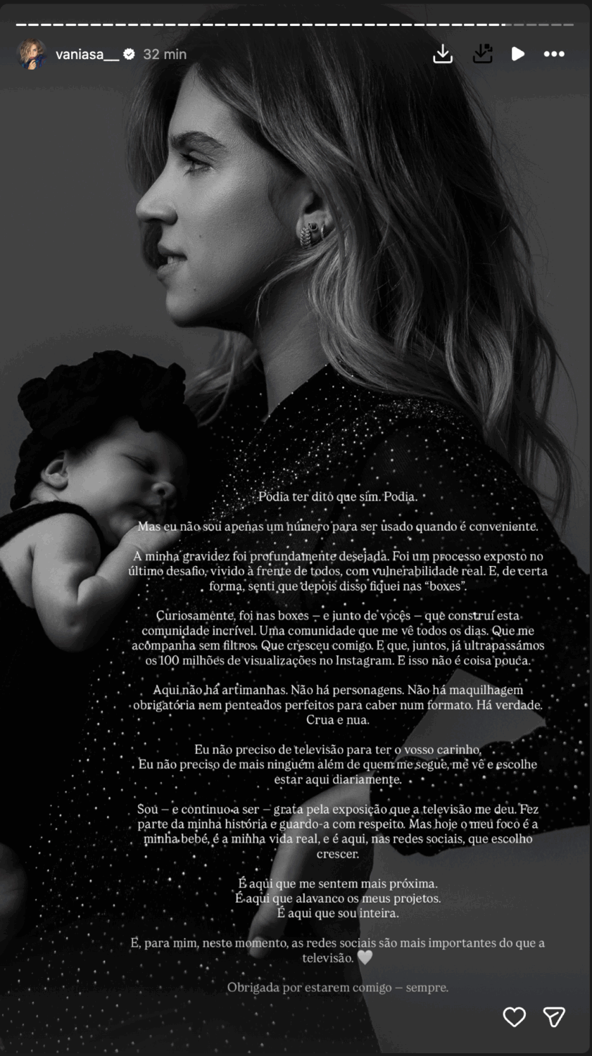 Vânia Sá exposes TVI's invitation and explains 'denies': “I'm not just a number to be used…”