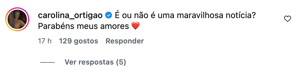 Carolina Ortigão reacts to Kelly Bailey's second pregnancy and is radiant: “Congratulations, my loves…”