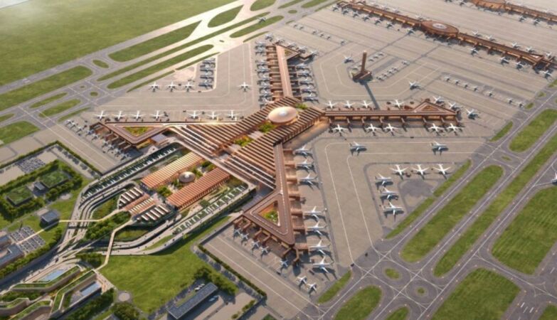 Here comes one of the largest airports in the world. Futuristic, in Africa and… in the shape of an X
