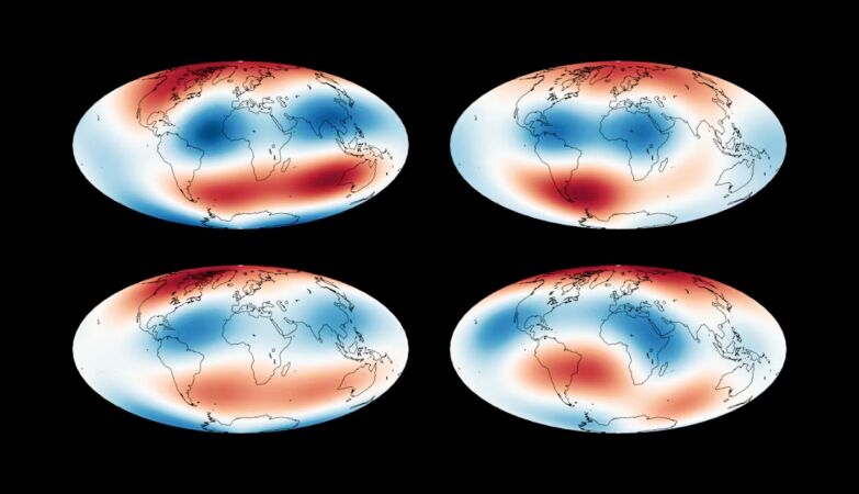 What are the mysterious bubbles near the core detected in Earth's magnetic field