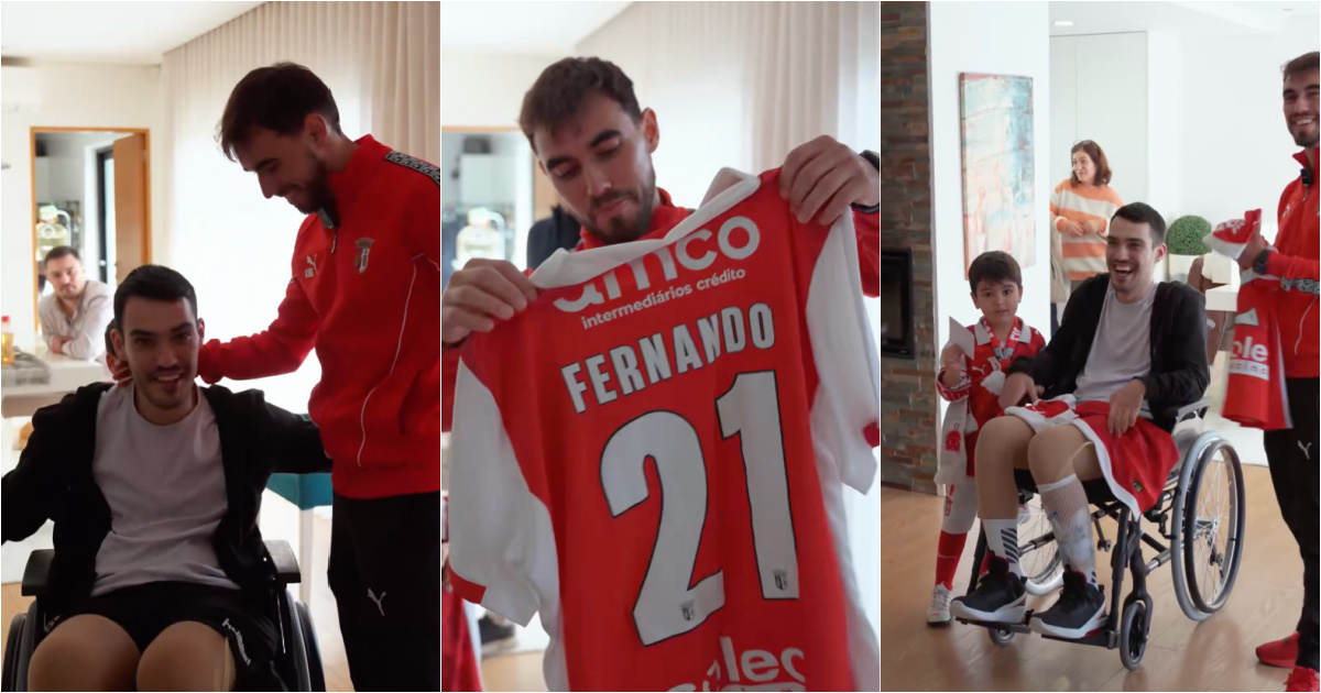 Braga fan recovering from serious accident is surprised by Ricardo Horta