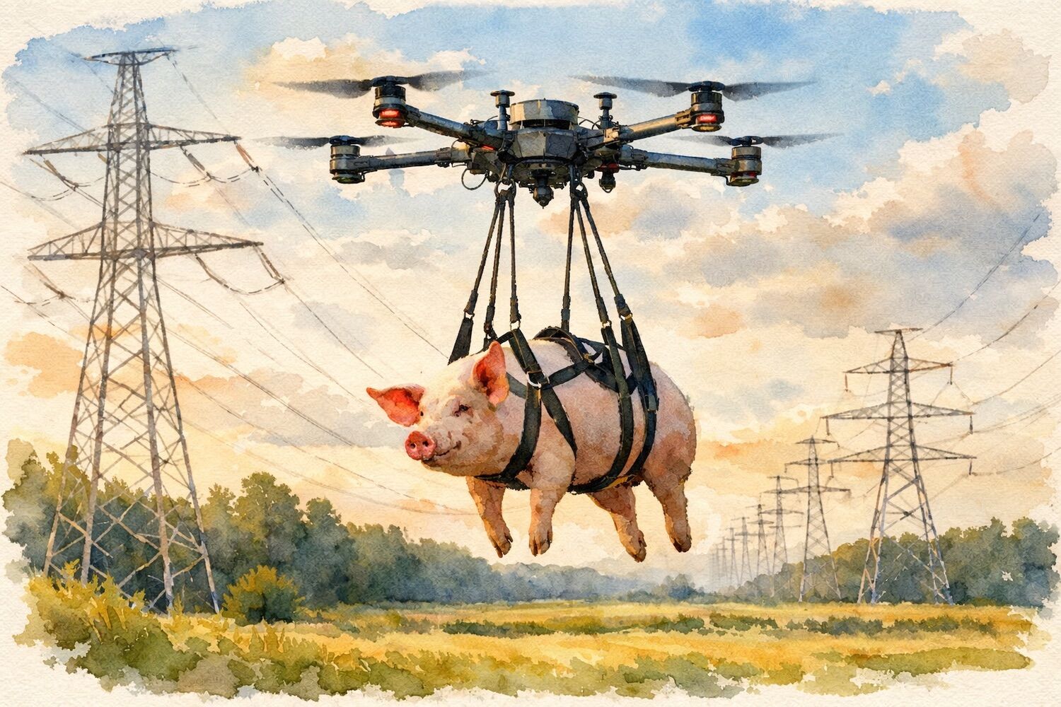 A flying pig caused a blackout in a village in China