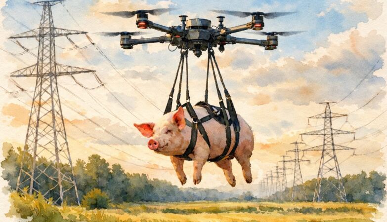 A flying pig caused a blackout in a village in China