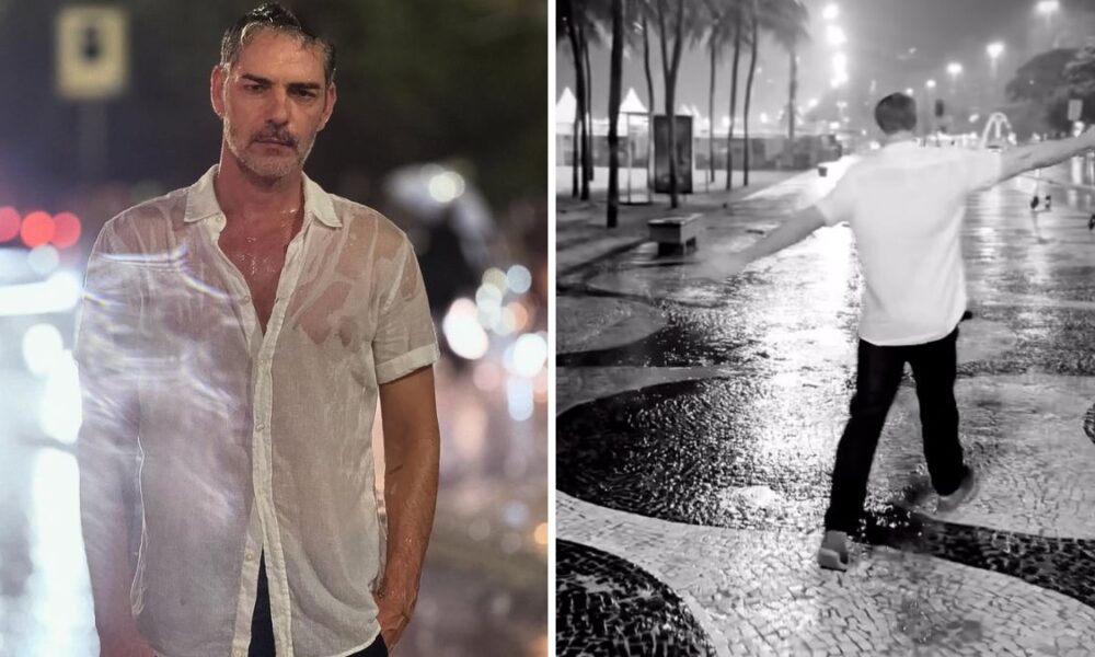 On vacation, Cláudio Ramos shows up in the rain and receives an amusing message: “Go take a hot shower now…”
