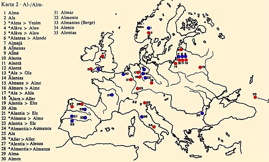 The mystery of dozens of ancient rivers with the same name throughout Europe