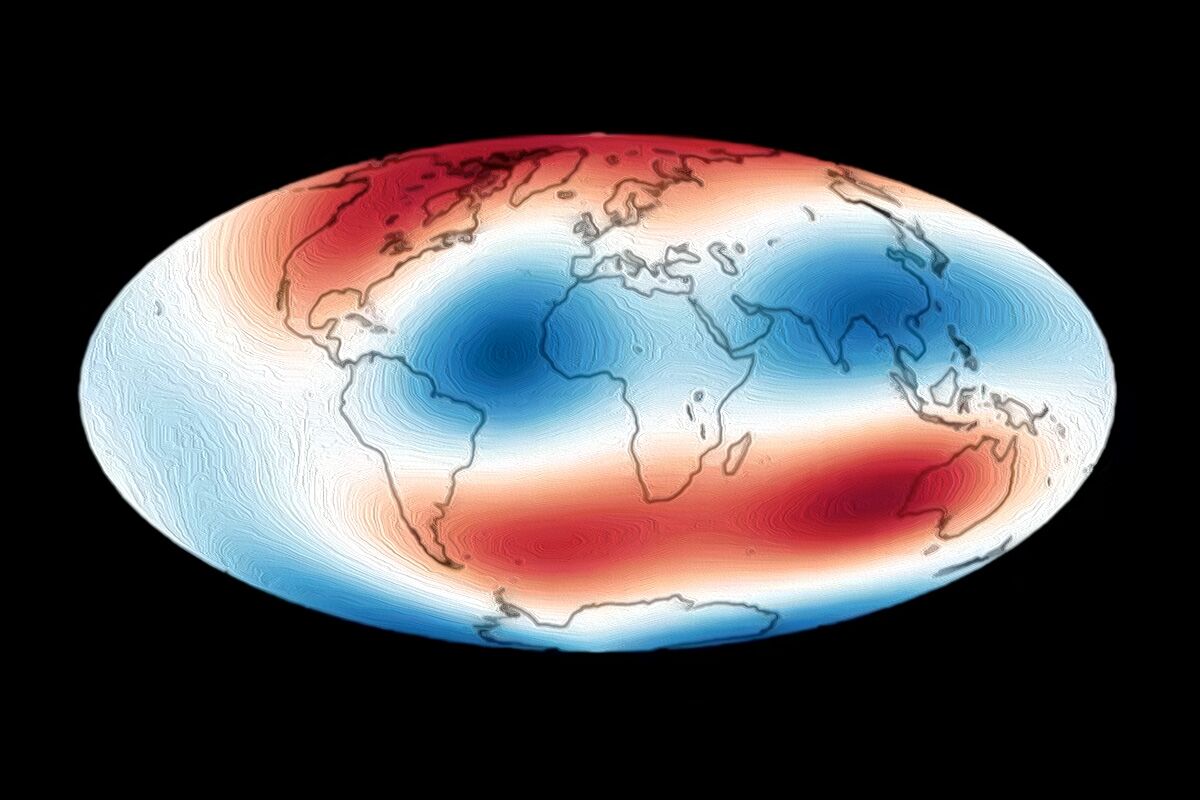 What are the mysterious bubbles near the core detected in Earth's magnetic field