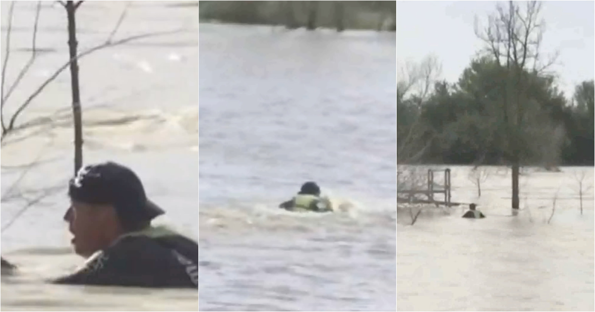 Businessman braves floods in Cádiz and swims against the current to reach his business