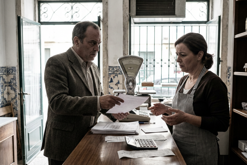 Senhorio apresenta nova renda à inquilina. Crédito: Freepik AI