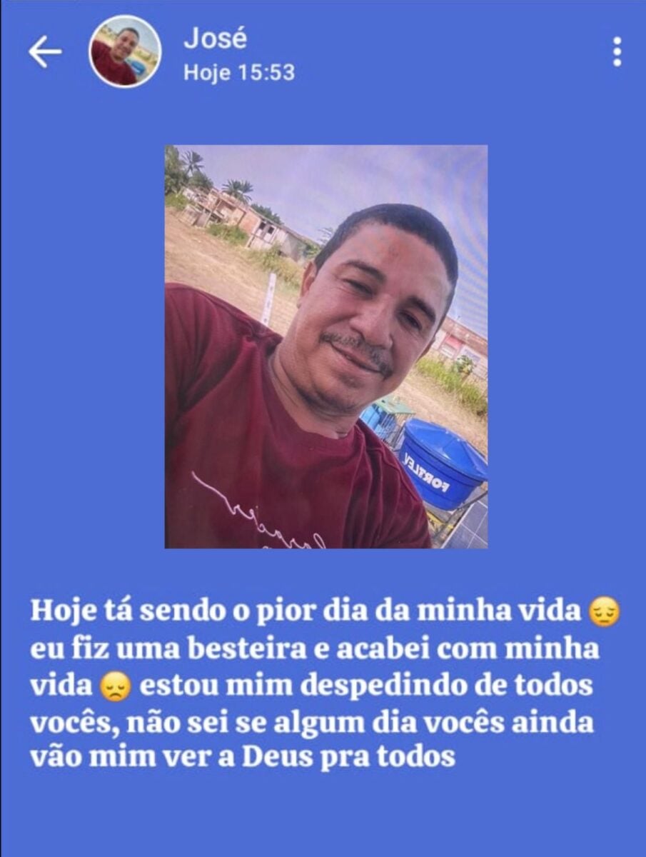 The suspect posted a farewell message on his WhatsApp status