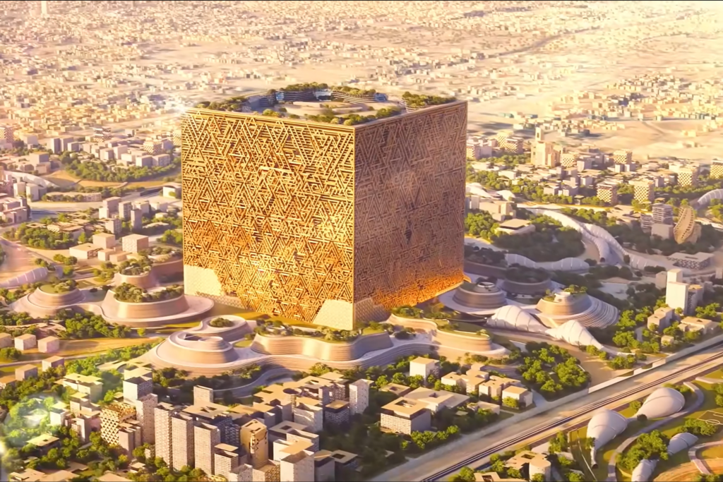 Mukaab na Arábia Saudita. Crédito: Foto DR