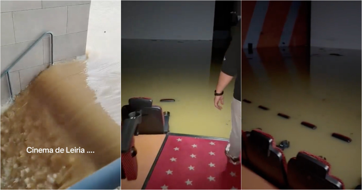 Cinema halls in Leiria are flooded after heavy floods